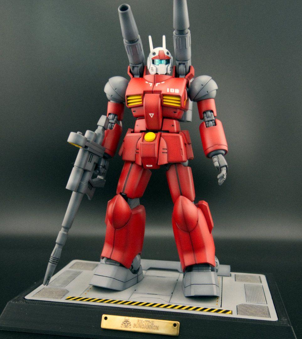 【全塗装・完成品】HG ガンキャノン グラデーション塗装＋特製3D台座＆ケース付