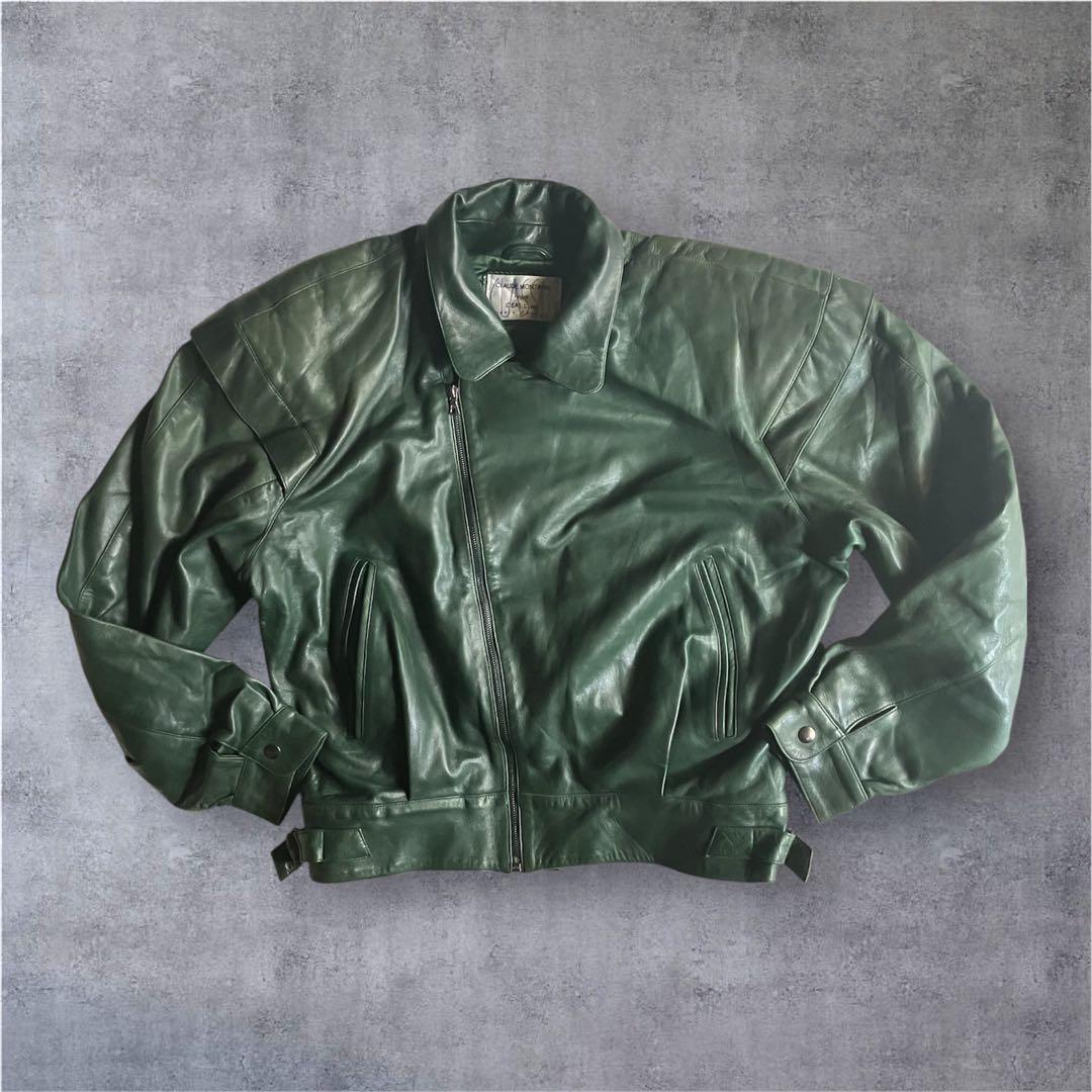 80sフランスヴィンテージclaude montana柔レザーボンバージャケット Late 70s/Early 80s Claude Montana Burgundy Leather Jacket - — body