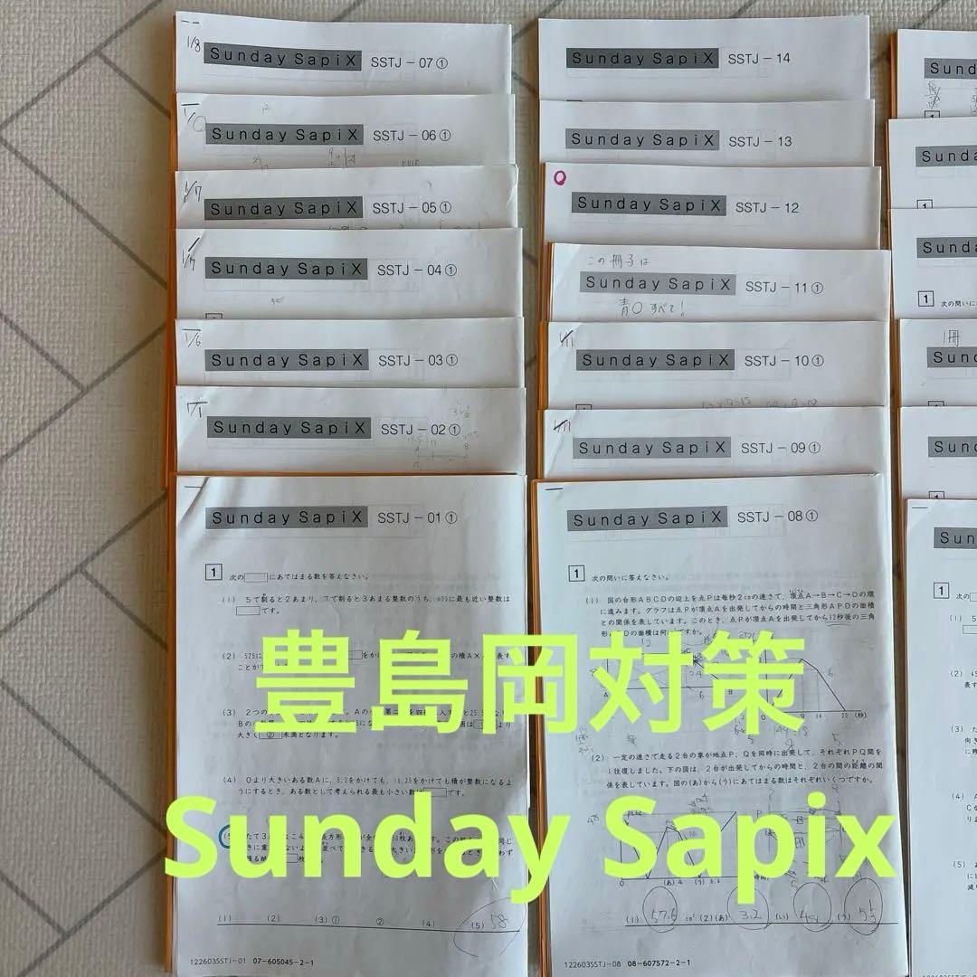 希少 Sunday Sapix 豊島岡算数対策 SSTJ 全14回セット 希少 Sunday Sapix 豊島岡算数対策 SSTJ 全14回セット