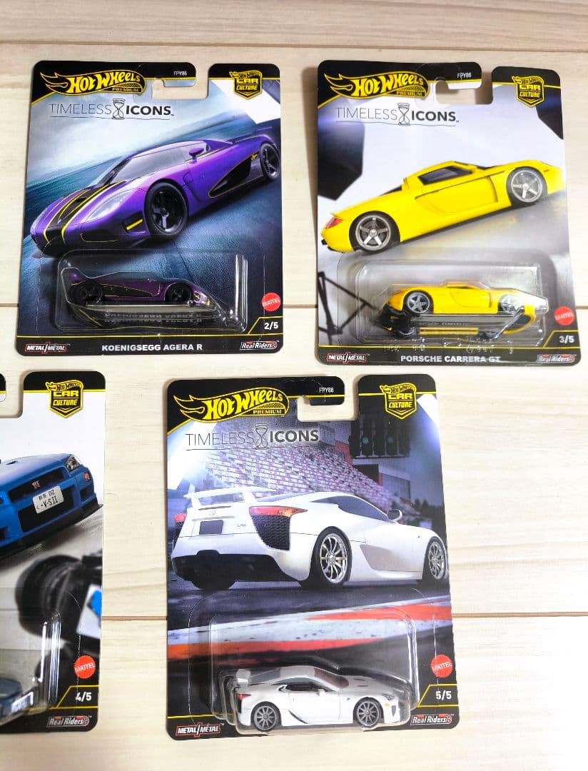 ホットウィール タイムレスアイコンズ フェラーリF50等 全5台セット