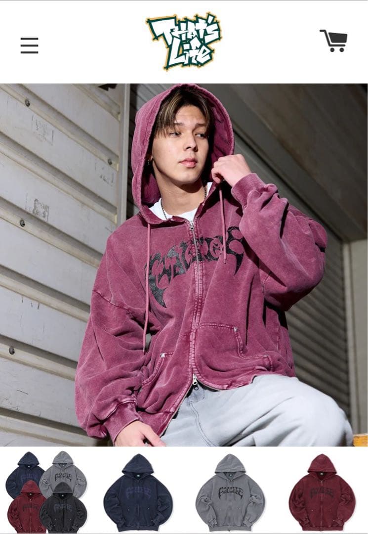 とーますじえーむ様専用※ that's life ジップパーカー赤レッドXL