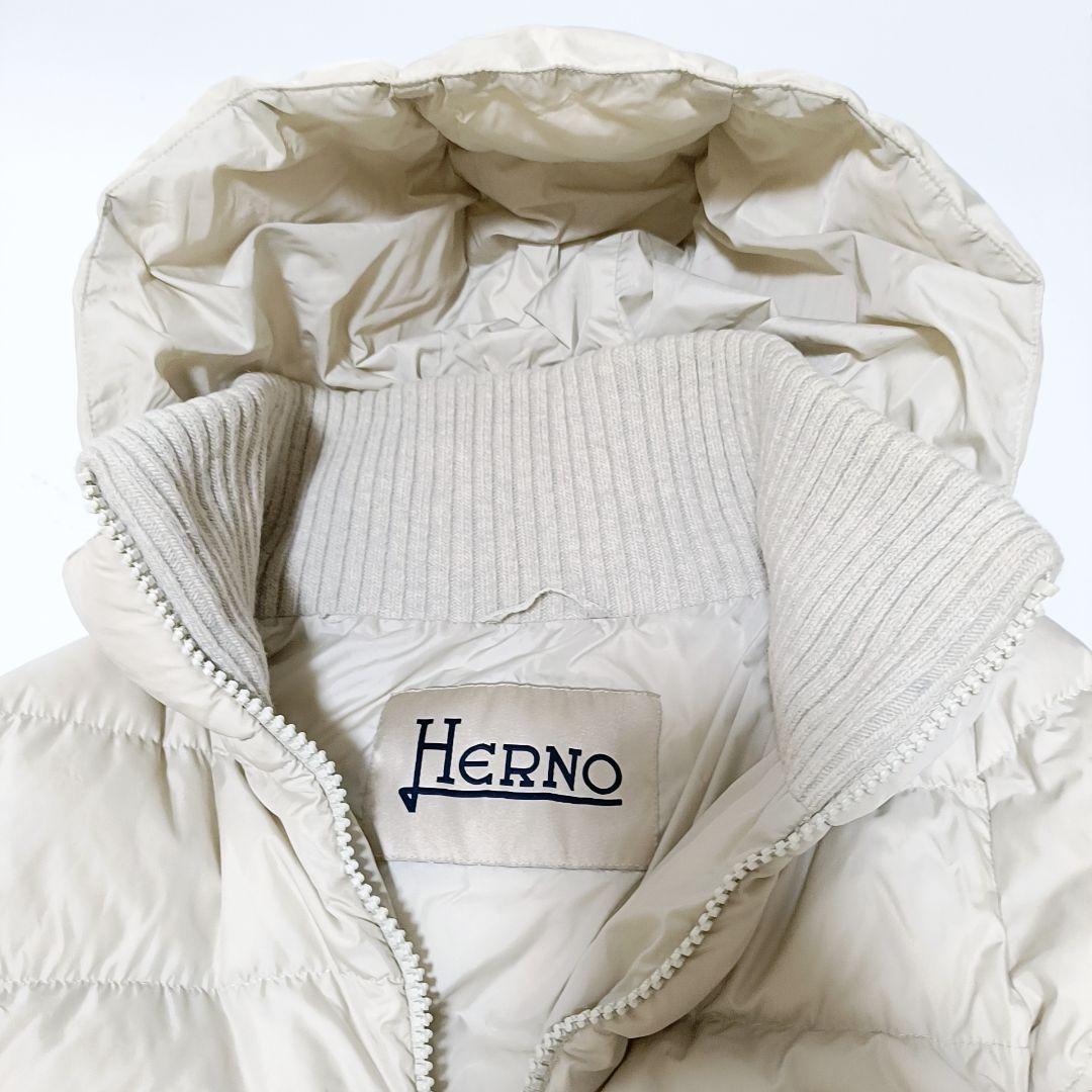 美品 HERNOヘルノ ポーラテック フードダウンコート 42 M〜L 異素材