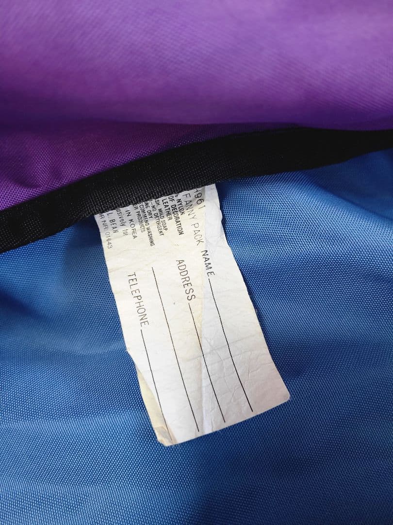 【レトロ】L.L.Bean エルエルビーン ウエストバック タグ大きめ