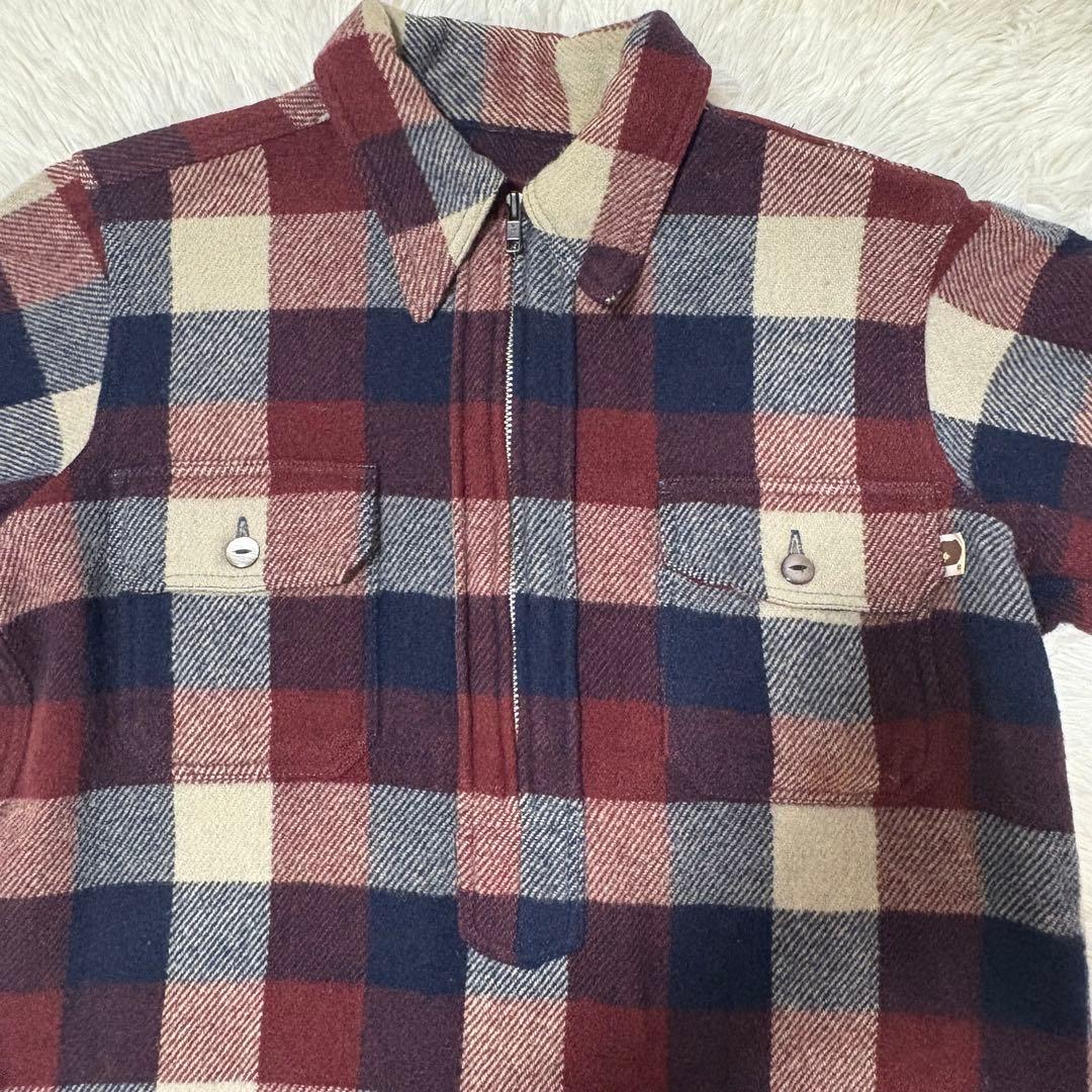 A BATHINGAPE アベイシング エイプ 90s ハーフジップアップシャツ