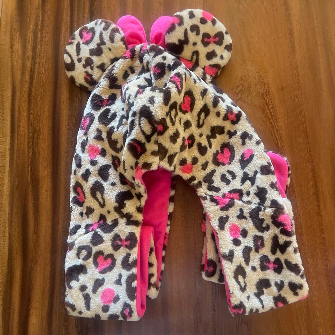 ミニーちゃんヒョウ柄マフラーキャップ ファンキャップ - メルカリ