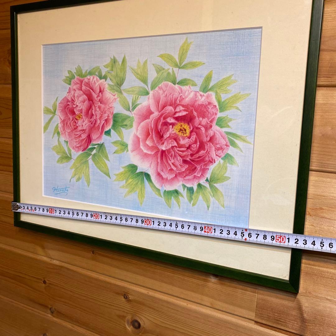 夫婦牡丹 (色鉛筆画)