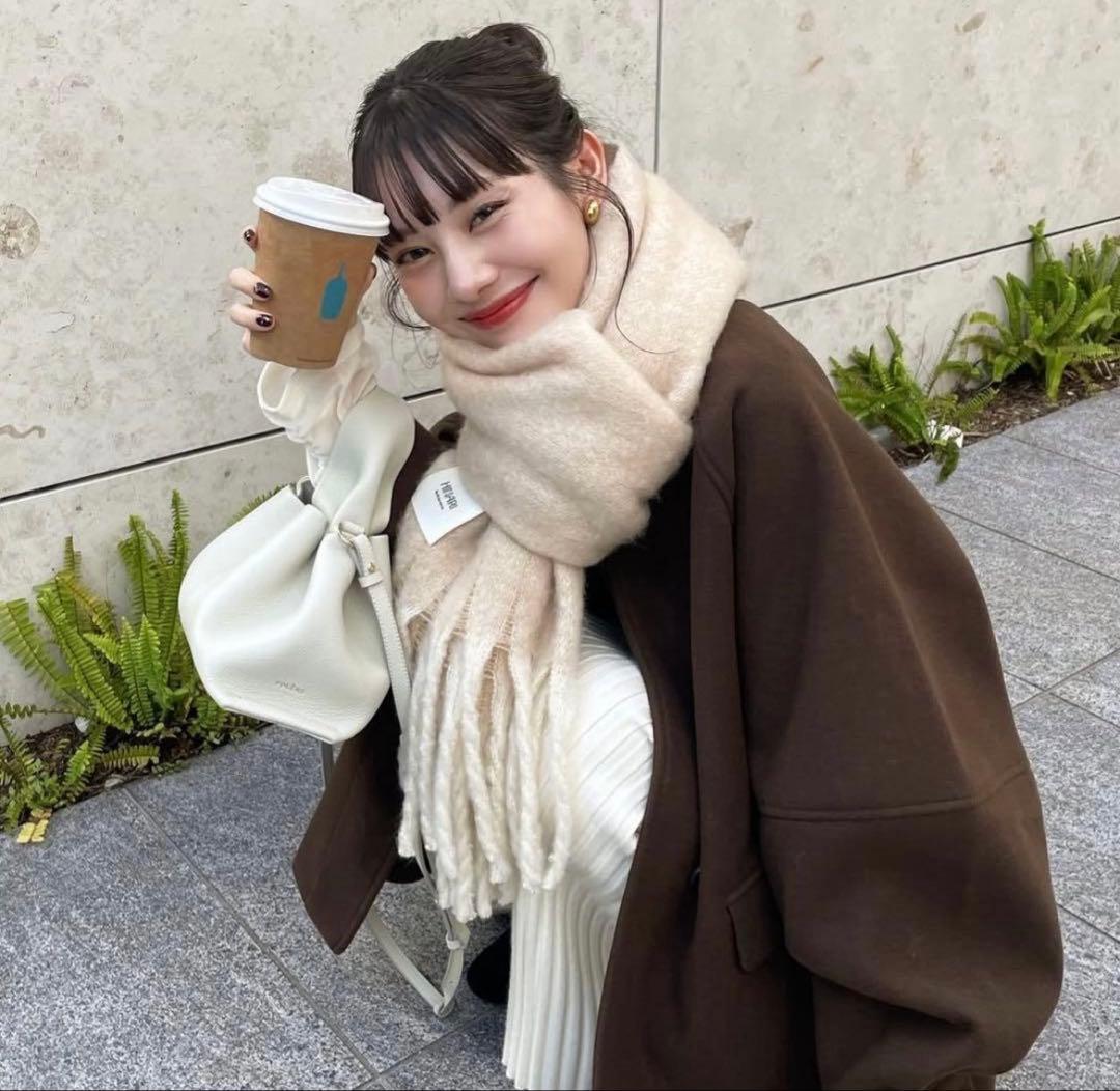 【お値下げ！】hinari ウェーブデザインミドルコート ブラウン hinari（ヒナリ） コート アウター ウェーブデザインミドルコート