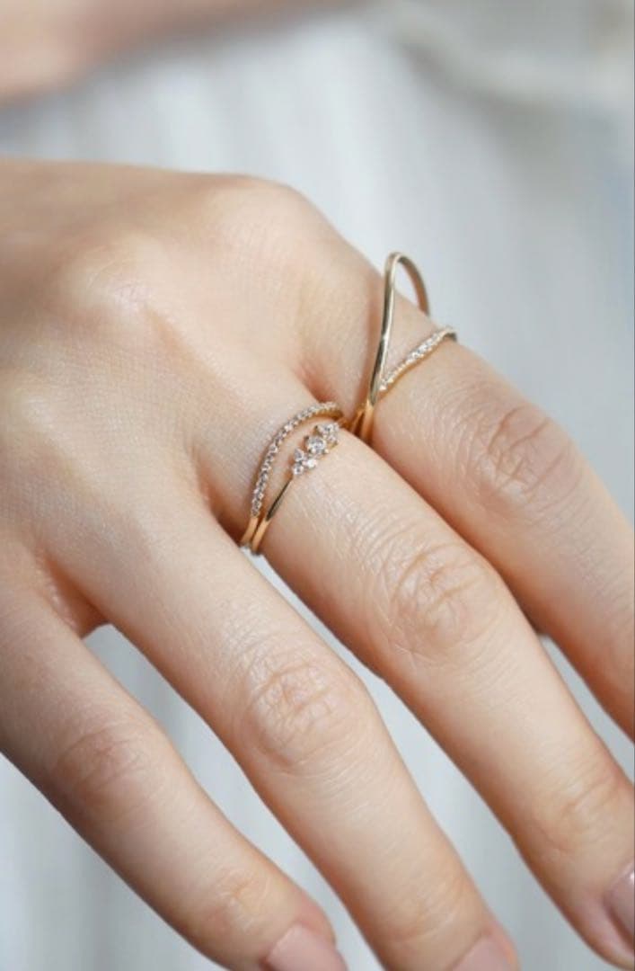 ローレル7粒リング13号 シエナロゼ k10 ダイヤモンド - メルカリ