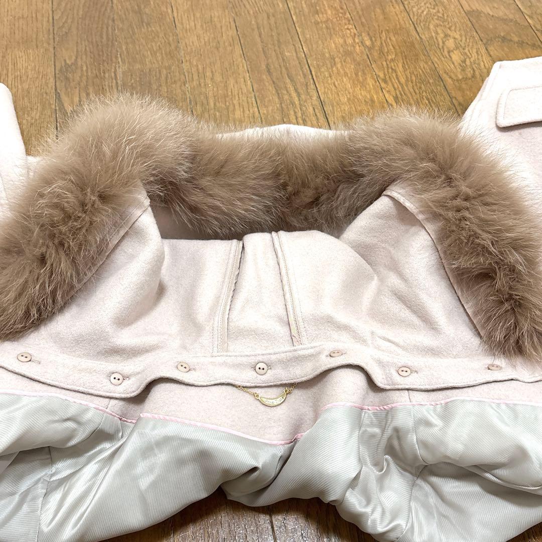 Rose Tiara】フォックスファー付きリボン金具コート（42）【未着用品