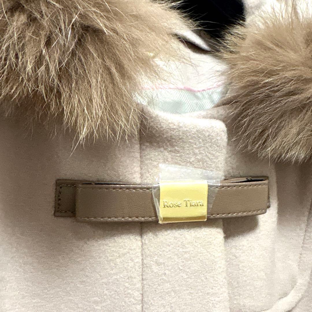 Rose Tiara】フォックスファー付きリボン金具コート（42）【未着用品