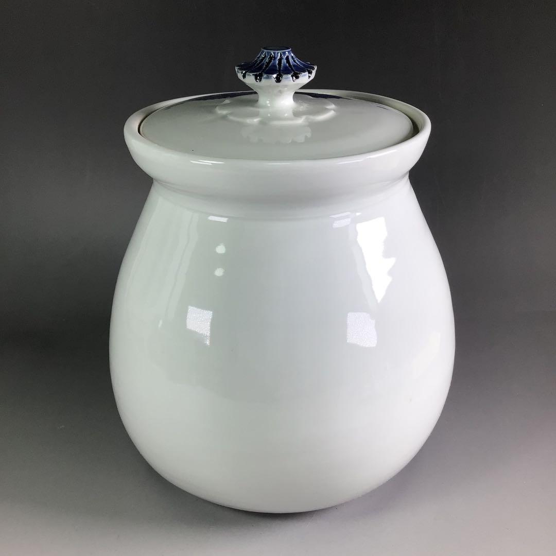 Ｒ５０５　水指　『篠田義一造』『染付松絵』　共箱　茶道具