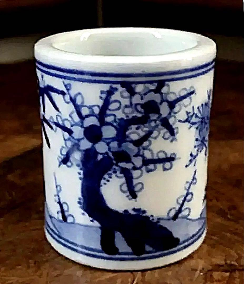 茶器 煎茶 道具 染付 蓋置 共箱 時代