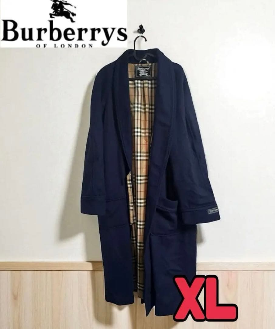BURBERRY ガウンコート ノバチェック カシミヤ混 ネイビー XL Burberrys バーバリー ガウンコート L ノバチェック カシミヤ混 - メルカリ