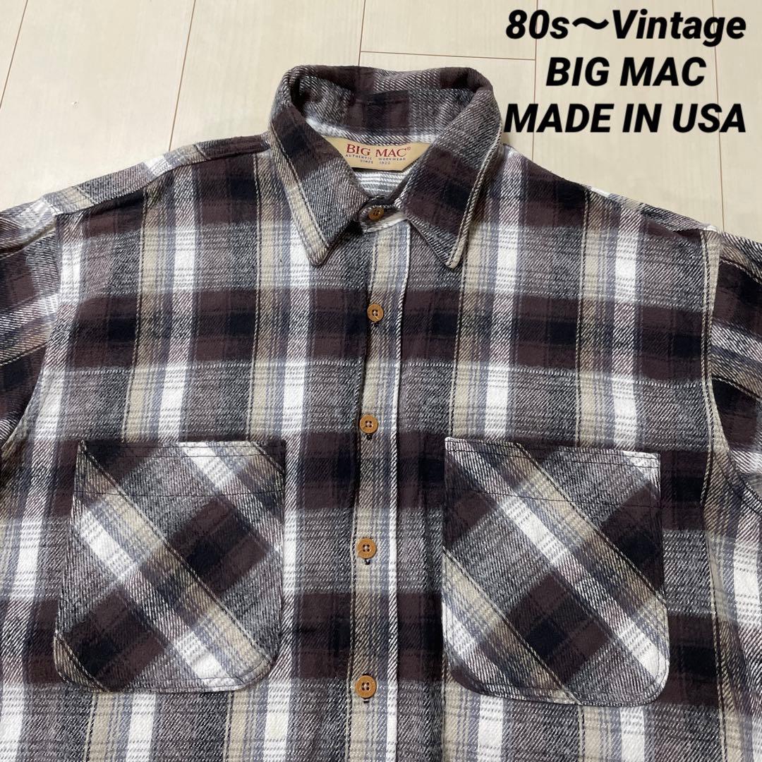 80s〜BIG MAC Vintage ヴィンテージ ビッグマックネルシャツL - メルカリ