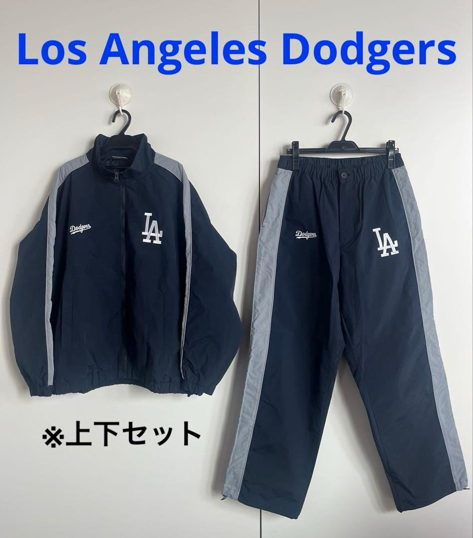 極美品】【新品級】MLB ドジャース ナイロン セットアップ M ネイビー