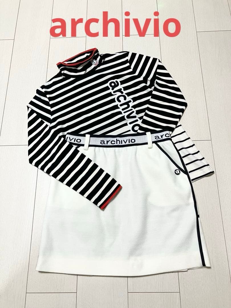 (美品)アルチビオarchivio ボーダー柄ハイネック・スカート サイズ38 a416815_06.jpg