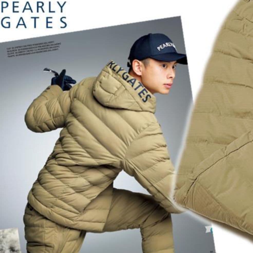 パーリーゲイツ セットアップ ストレッチ 中綿 ビッグロゴ ベージュ