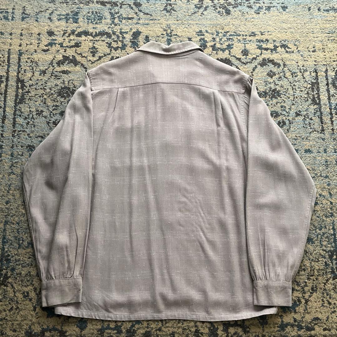 50s campus レーヨン ギャバジン シャツ カスリ ピンク ヴィンテージ