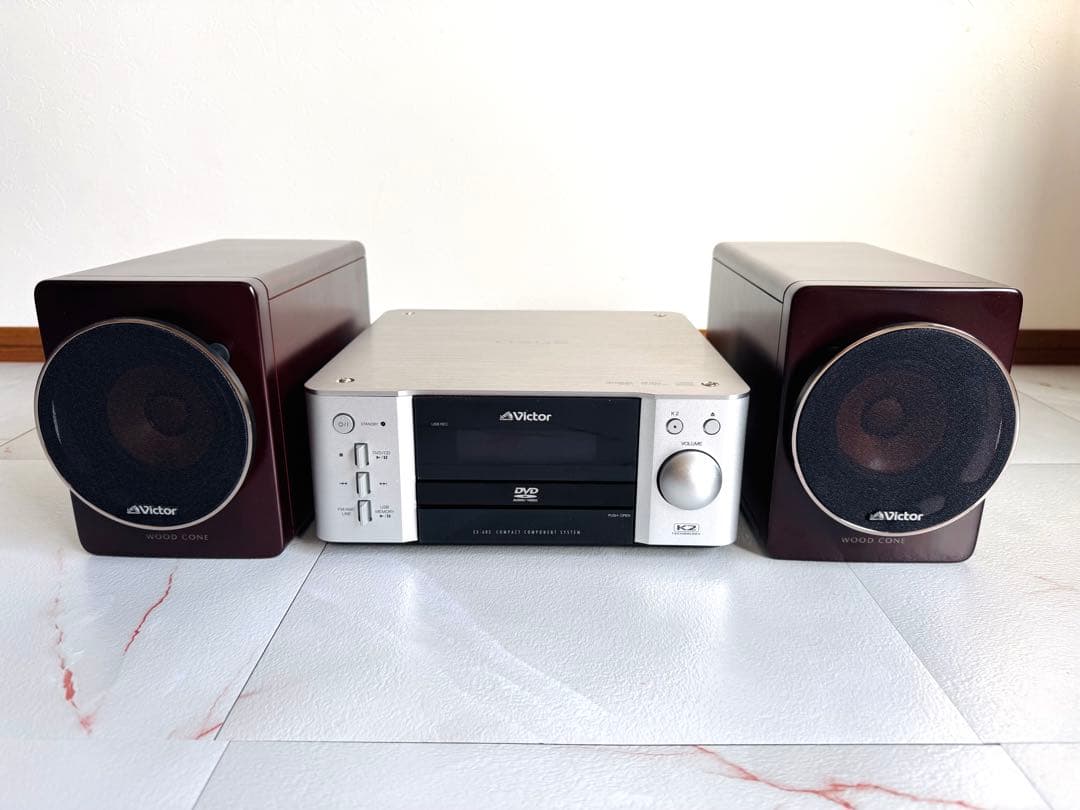 JVC Victor EX-AR3 コンポ ウッドコーンスピーカー ビクター、“竹響板”を追加したウッドコーンコンポ