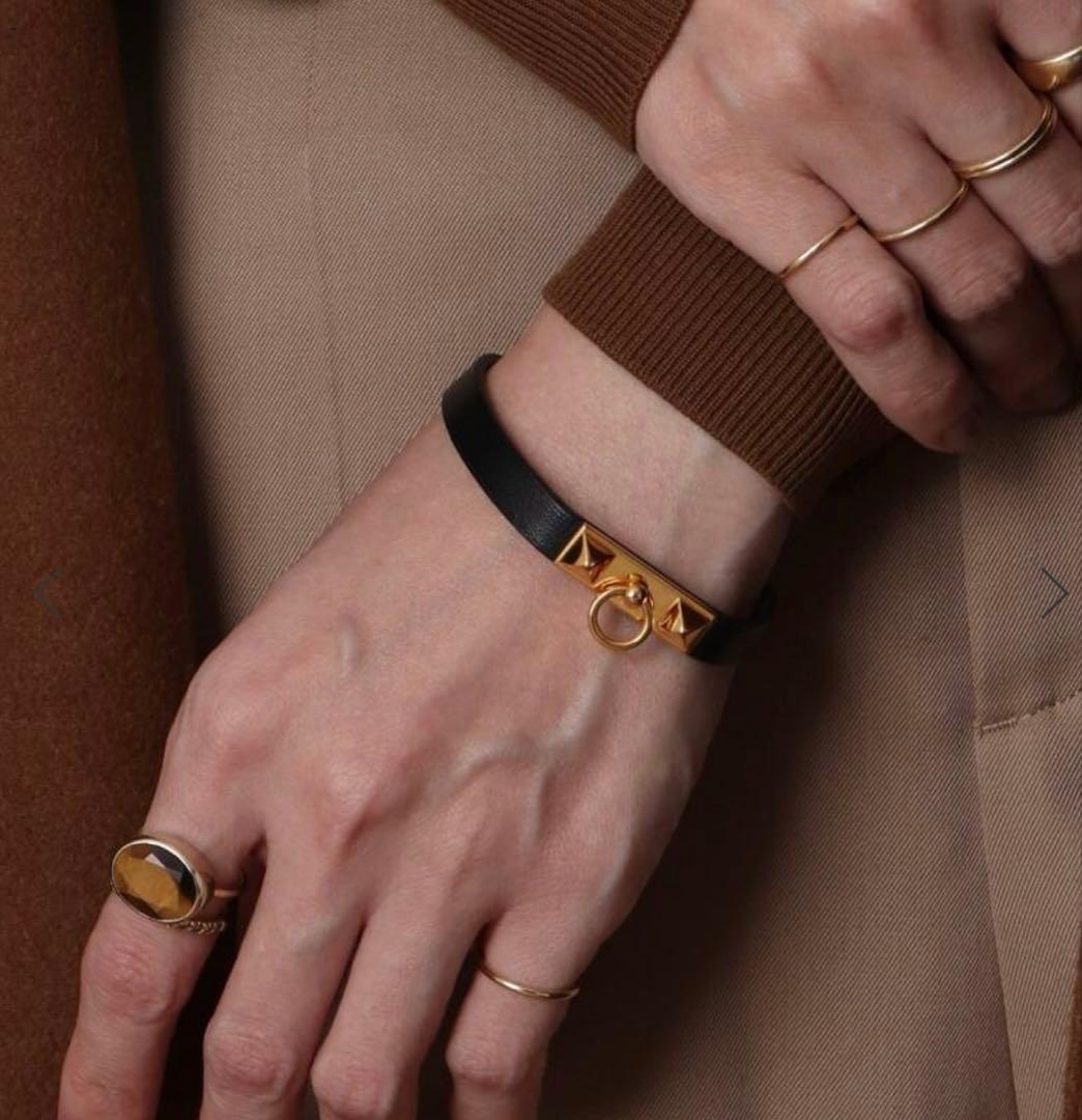 【お値下げ】エルメス　レザーブレスレット 《ミニ・リヴァル》