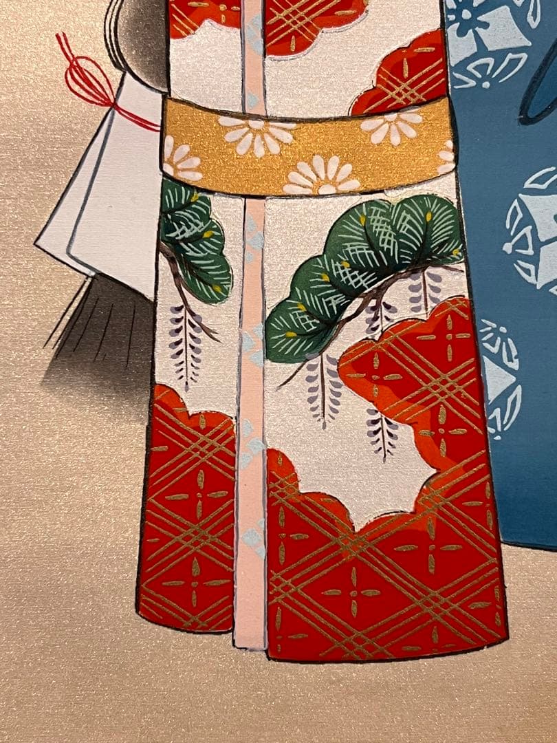 国井道成 掛け軸 掛軸『立雛』 絹本 雛祭り ひな祭り 日本画国井幸雪