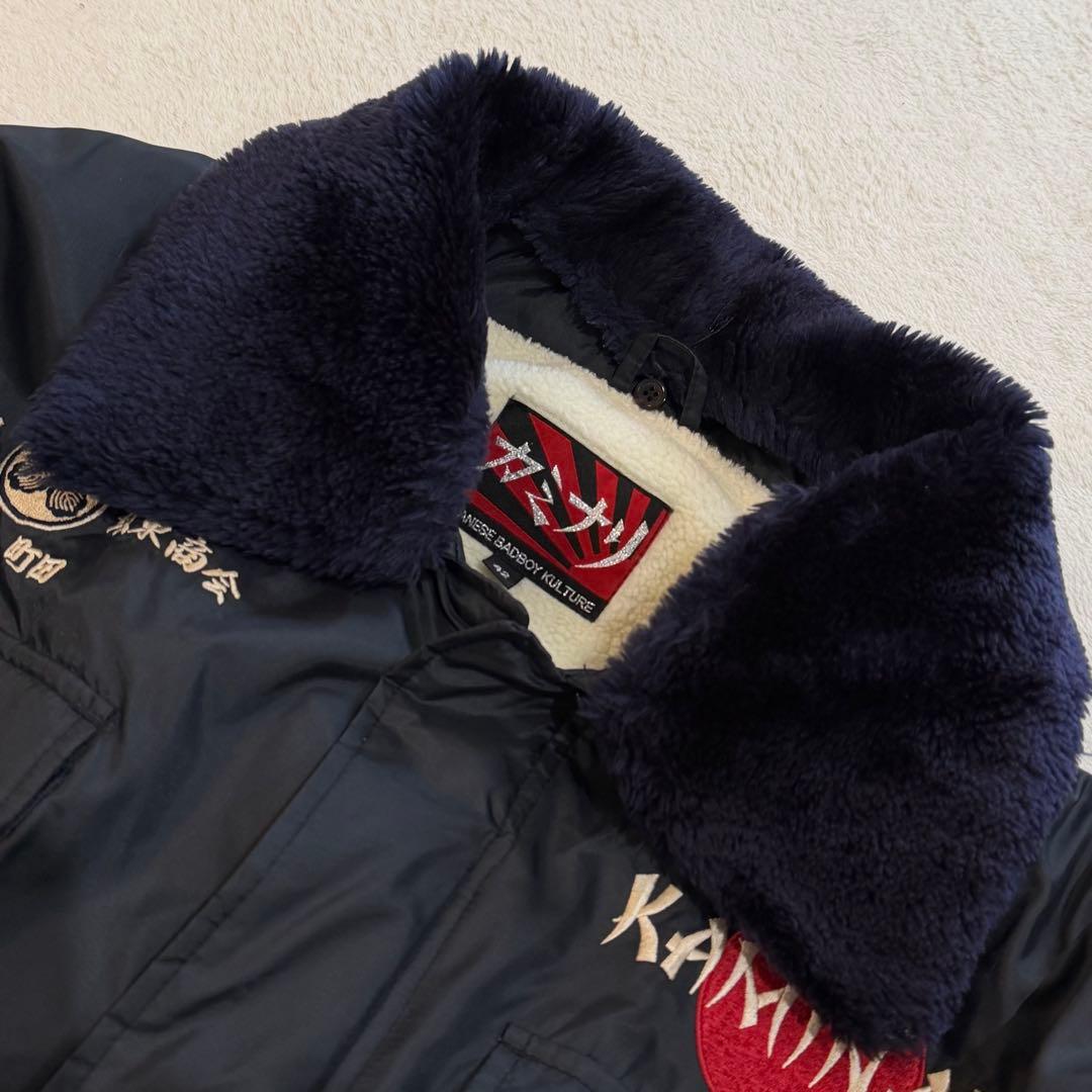 カミナリモータース ドカジャン 刺繍 裏ボア バックプリント ドロー