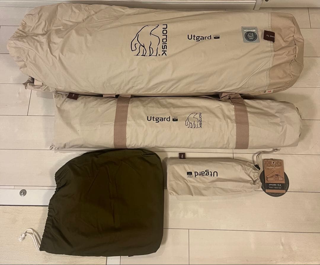 ノルディスク、ウトガルド13.2、キャンプオンパレード庇タープ、ポール