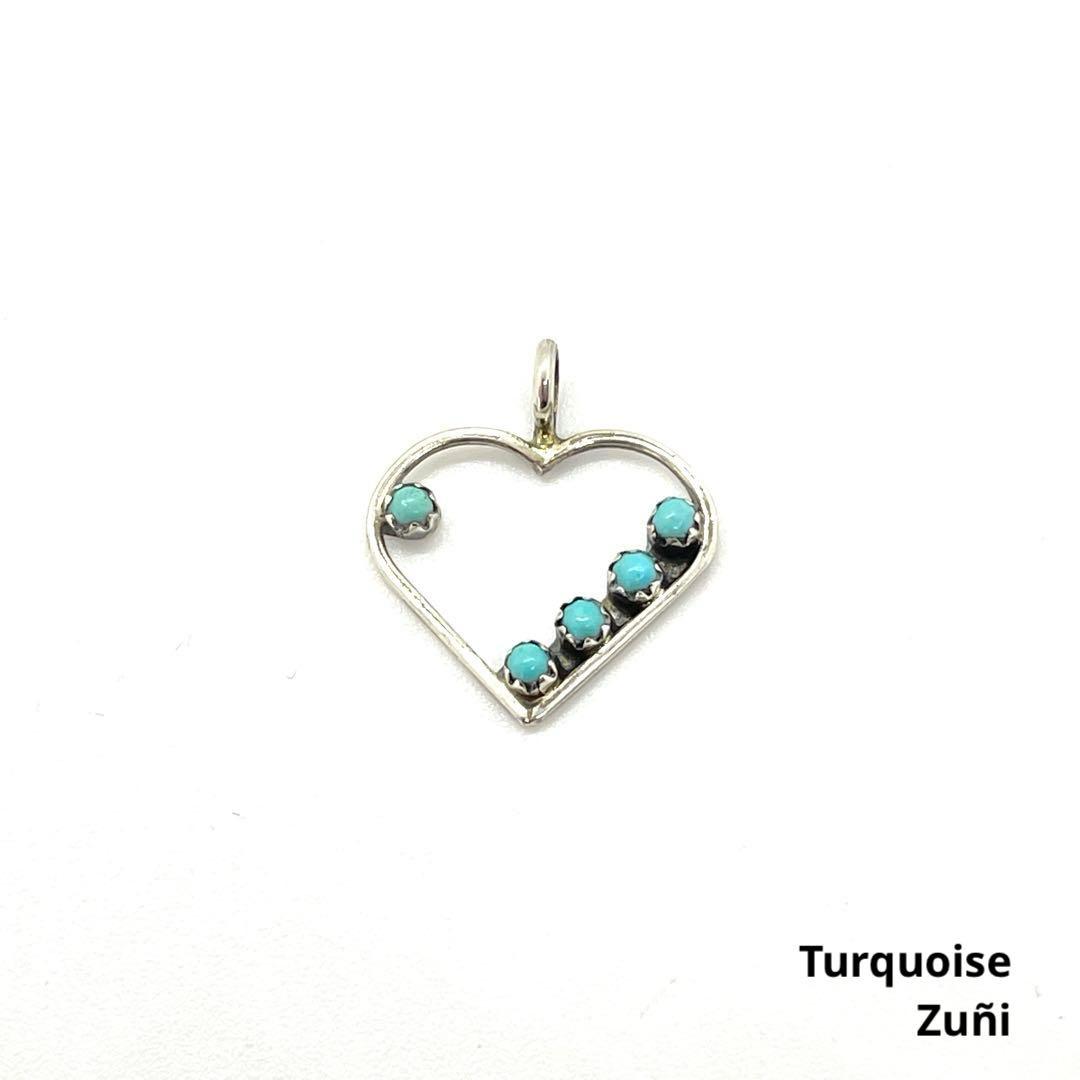 ○ズニ族・ハート型○ニードルポイント・ターコイズ シルバー