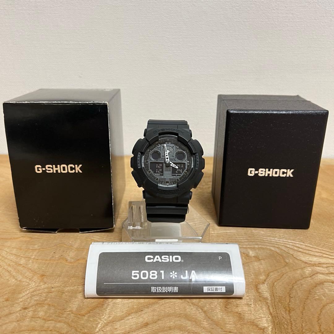 美品 G-SHOCK / ジーショック GA100 1A1JR 国内正規品 G-SHOCK Gショック ジーショック オールブラック BASIC g-shock GA-100