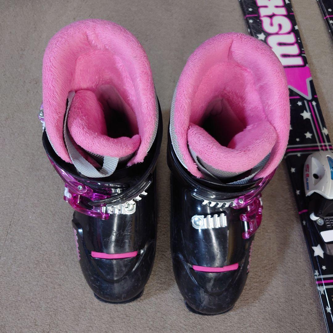 滑れる状態で発送 使用済みジュニアスキー120cmブーツ23cm ポールは