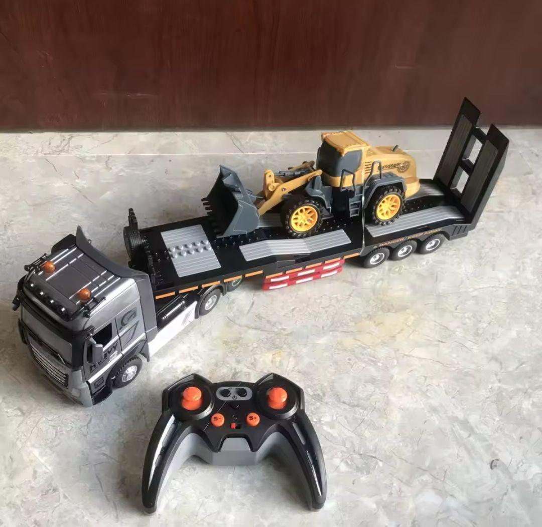 新品】重機運搬トレーラー ラジコン 鉄製！リアルサウンド＆LEDライト
