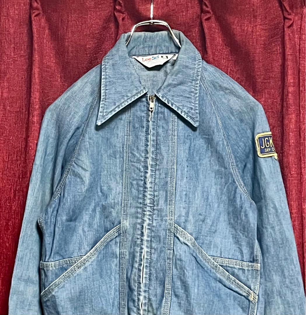 USA製70Sヴィンテージ☆リー☆ジップアップデニムジャケット☆TALO M