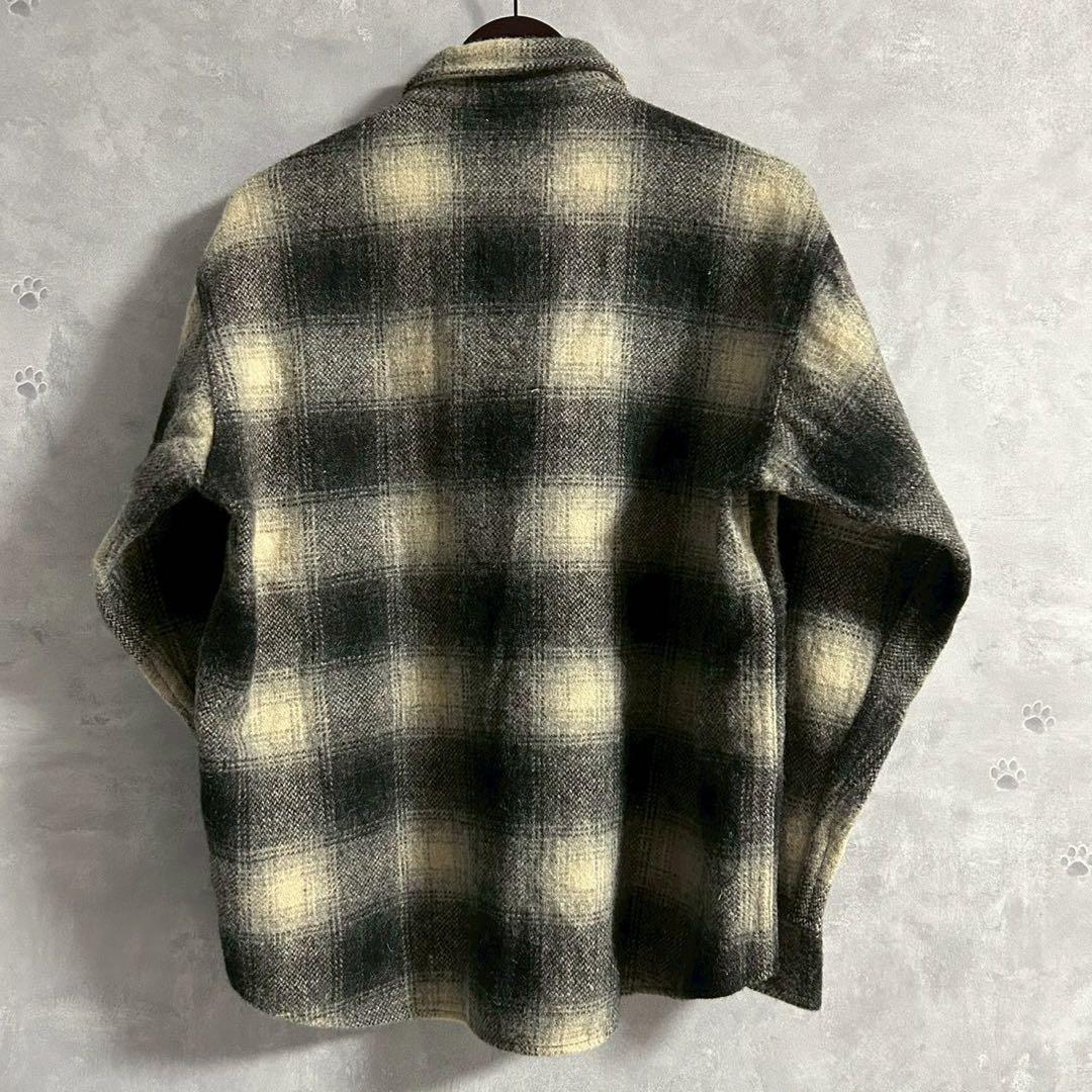 70s Melton USA製 CPO ネルシャツ オンブレ シャドー チェック - メルカリ