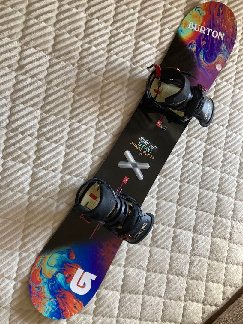 《送料無料》 BURTON バートン　スノーボード板、ビンディング、カバー付き