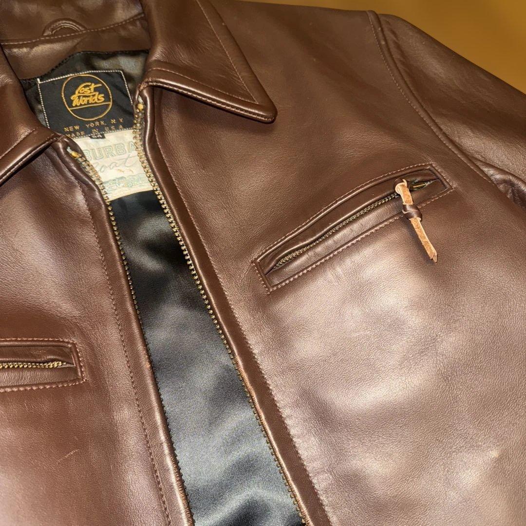 美品❗️34 ロストワールド SUBURBAN ホースレザージャケット(ブラウン