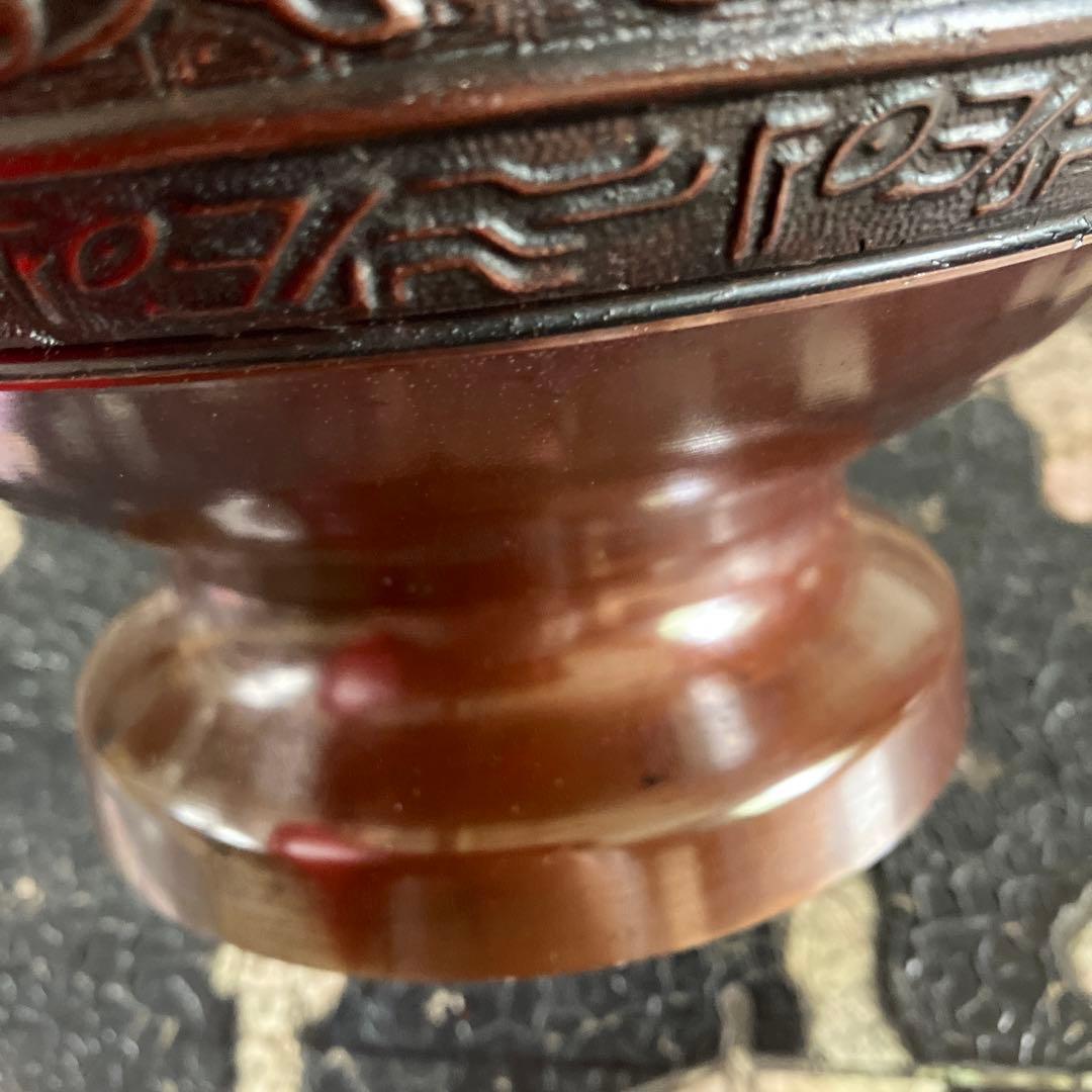 高岡銅器 鋳銅花瓶 銅製花瓶 花器 龍泉堂 天龍 耳付花瓶 骨董品 - メルカリ