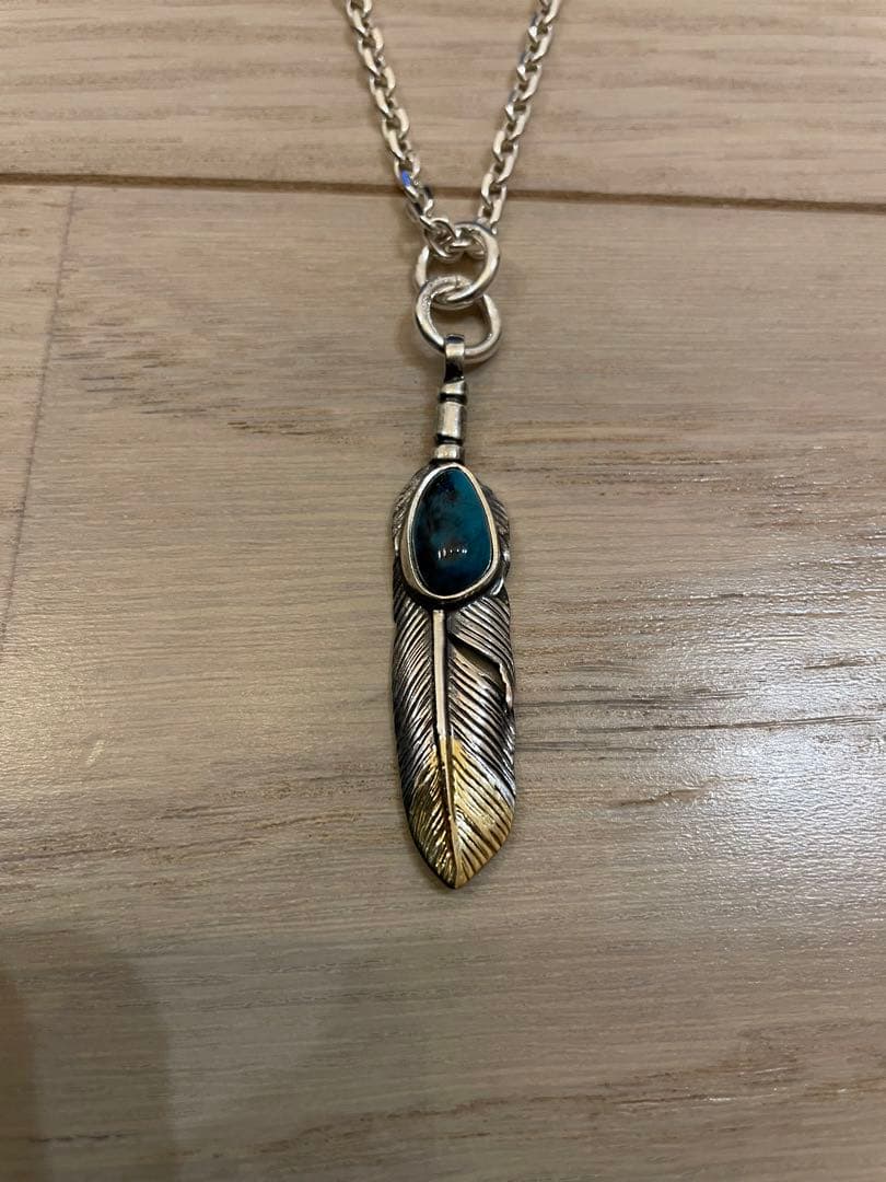 REDMAN ターコイズ付き先金中フェザー ネックレス 未使用品 - メルカリ