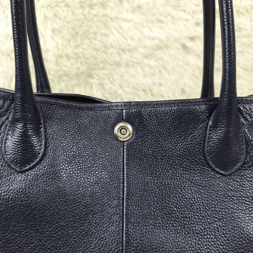 ✨極美品✨ ユナイテッドアローズ トートバッグ レザー シボ 紺 肩掛け
