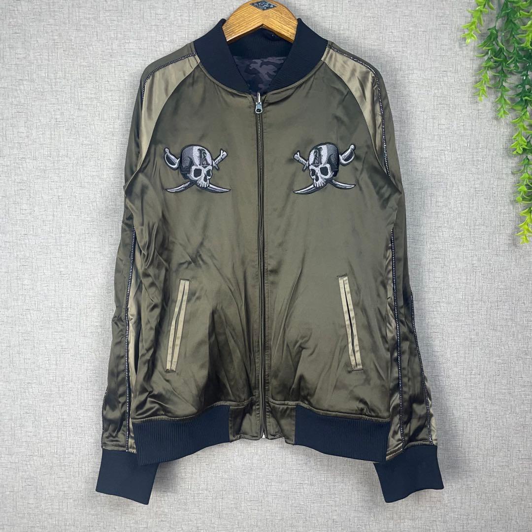 ABORDAGE ヒロムタカハラ　リバーシブルスカジャン　ドクロ　48 ABORDAGE ヒロムタカハラ リバーシブルスカジャン ドクロ 48