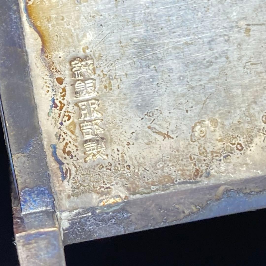 天皇御下賜品 純銀服部製 槍型 菊紋ボンボニエール 一対 東さ8-0208