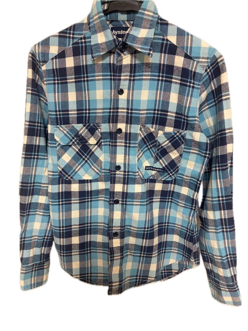 ヒステリックグラマー HYSTERIC GLAMOUR 水色 チェックネルシャツ