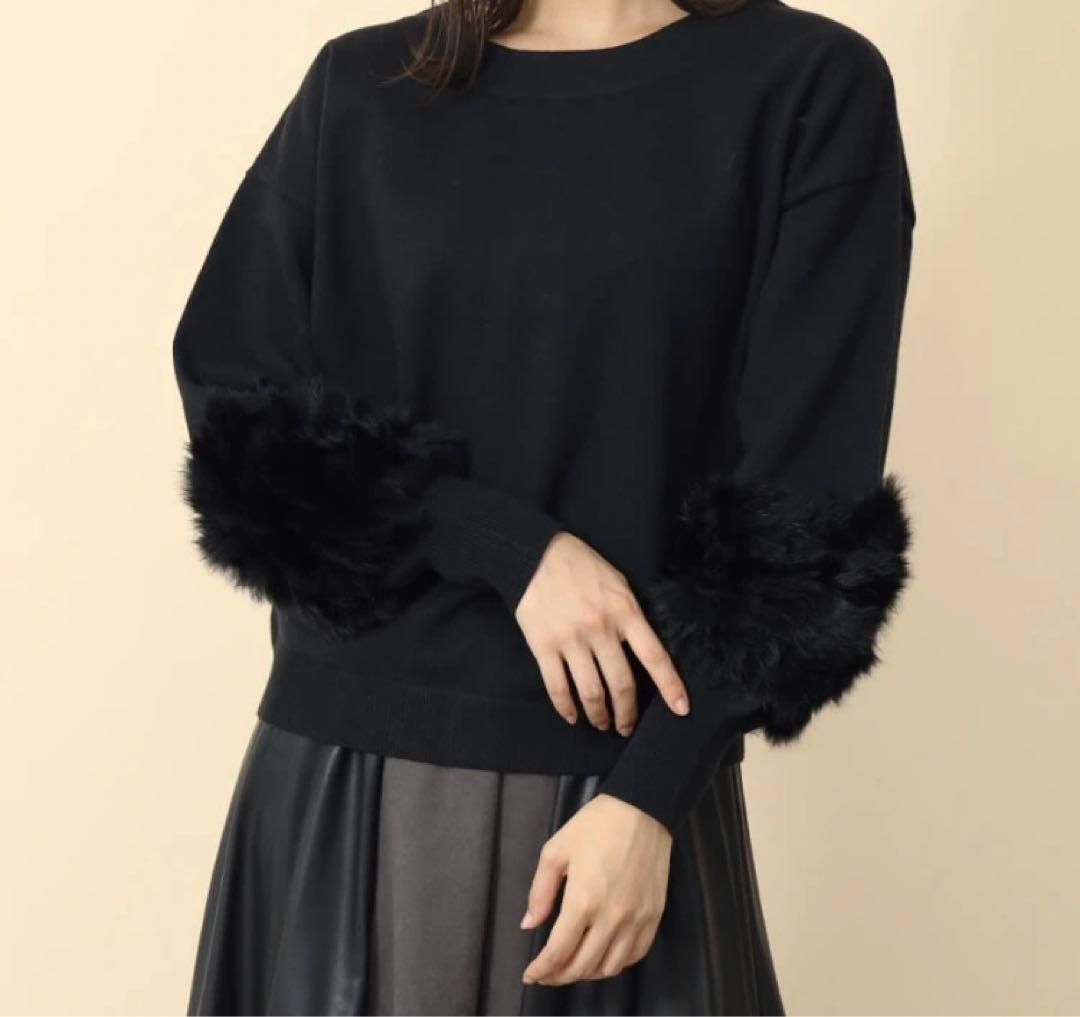 34 定価18900円新作新品FENNEL ラビットファースリーブ2wayニット