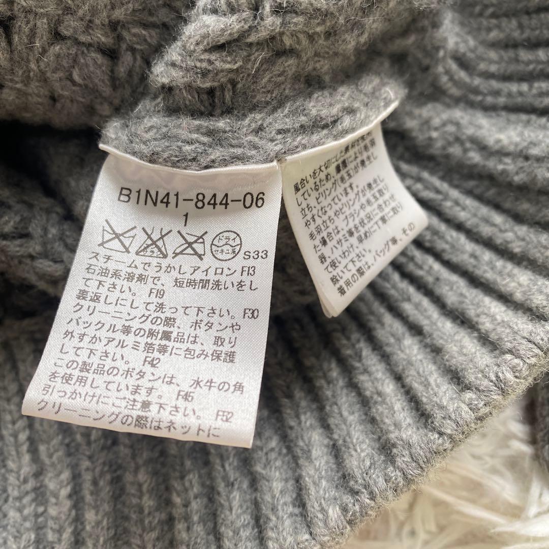 美品 バーバリー ダッフル ニットコート カーディガン カシミヤ混