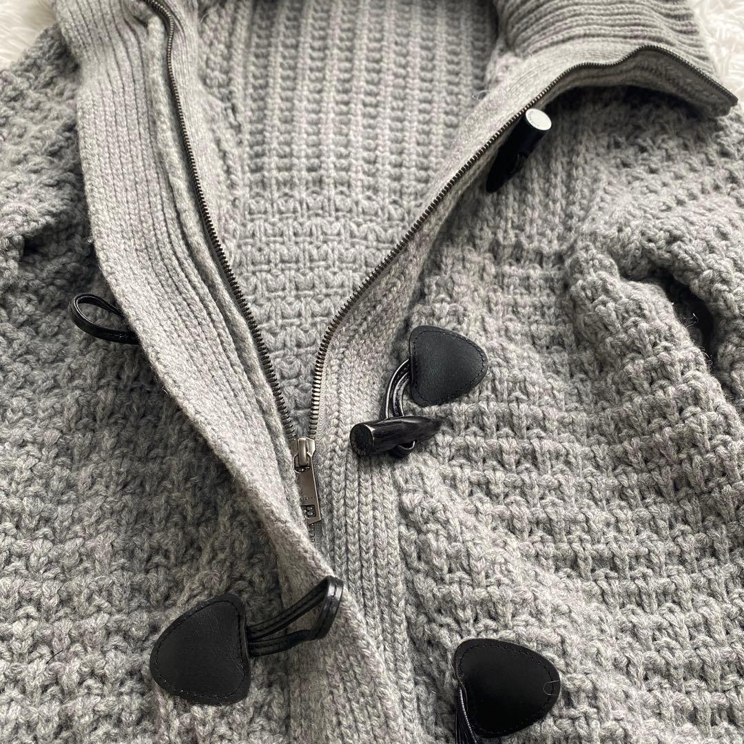 美品 バーバリー ダッフル ニットコート カーディガン カシミヤ混