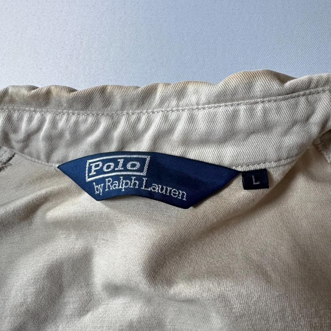 90s ポロラルフローレン スイングトップ L 三角タグ ベージュ 古着