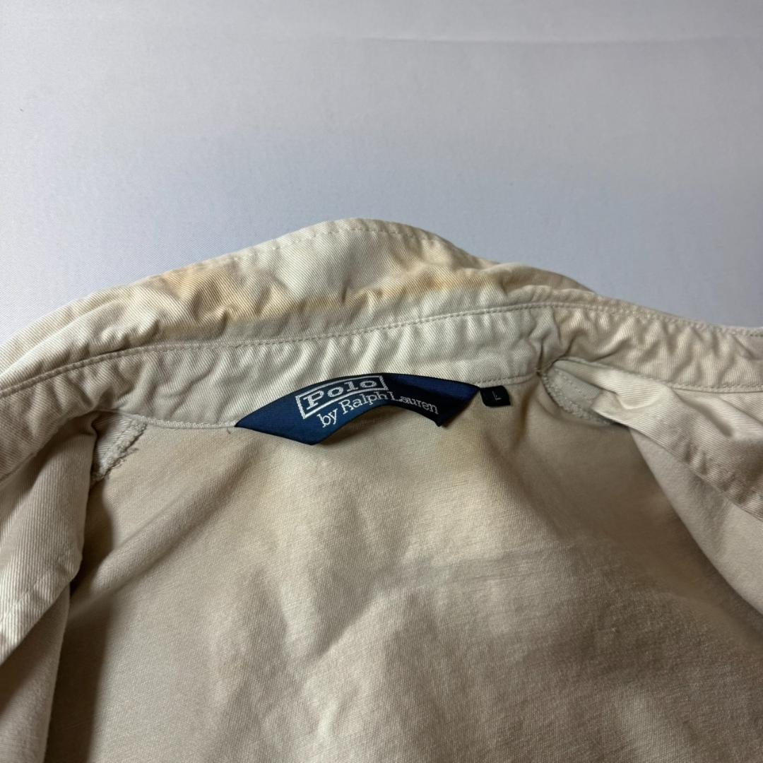 90s ポロラルフローレン スイングトップ L 三角タグ ベージュ 古着