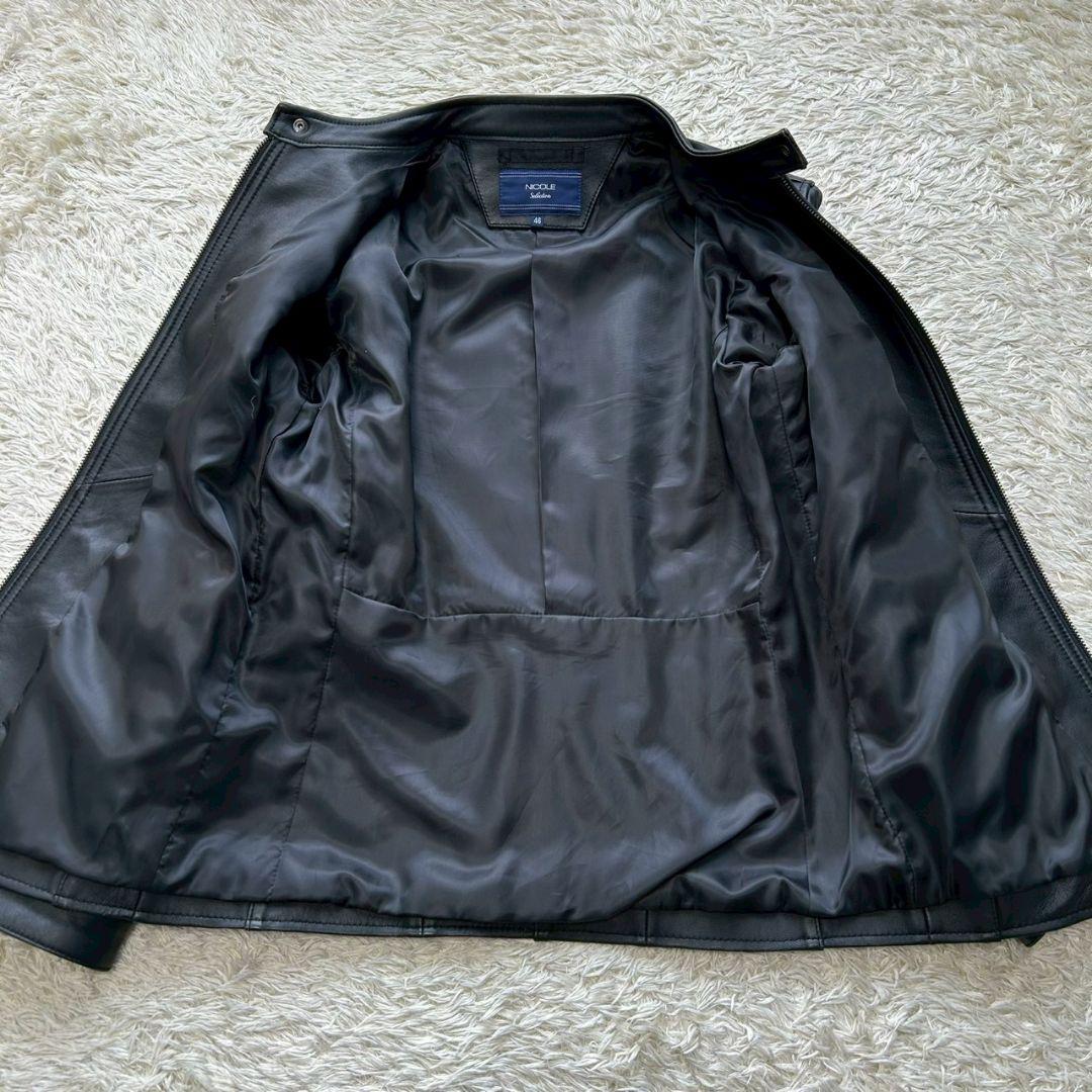 美品】ニコル シングルライダース ラムレザー ブラック 本革 M相当