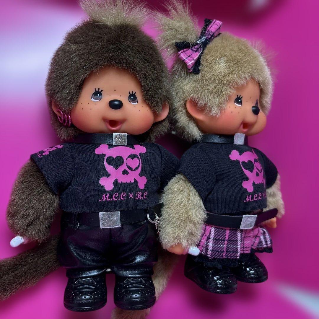 新品 ラブリーパンク モンチッチ ペア monchhichi 582