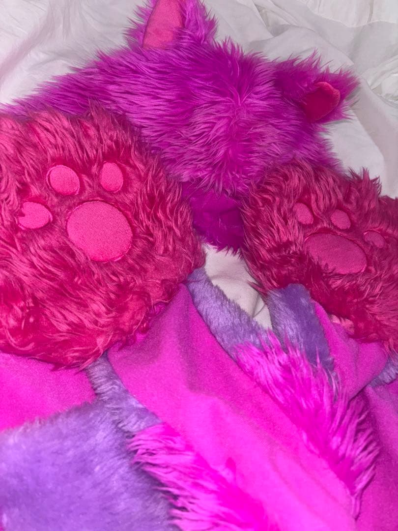 ディズニーファンキャップ手袋付きチシャ猫 ディズニー チシャ猫 ファンキャップ フード付きマフラー 手袋付き