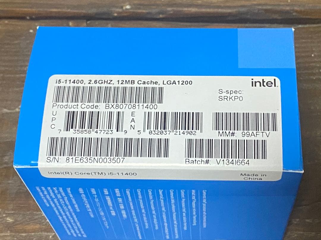 intel core i5 11400 2.6GHz (箱、リテールクーラー有)